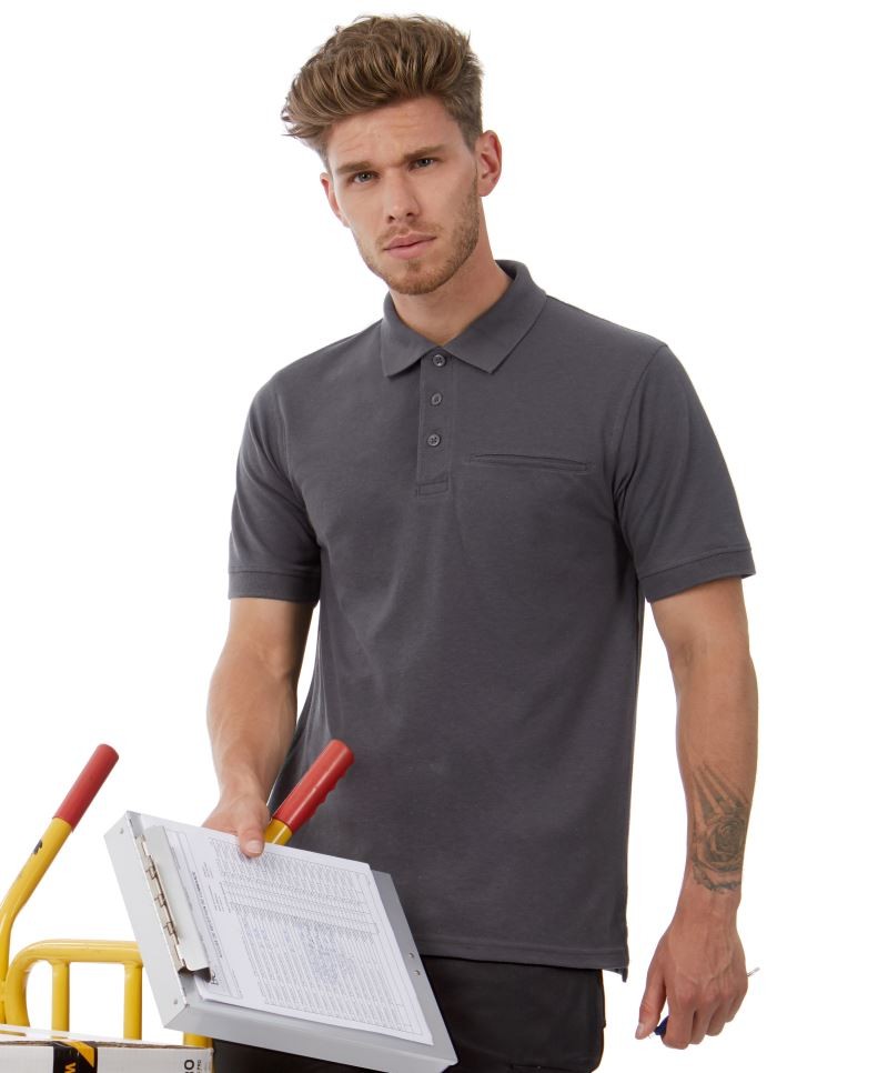 010C11-Model B&C Piqué Polo Energy Pro mit Brusttasche PUC11