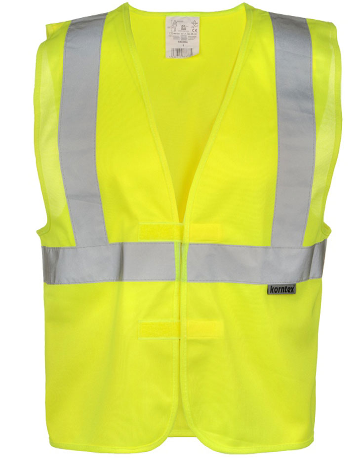 KXDR-yellow Safety Vest with 3 Reflective Tapes Korntex KXDR