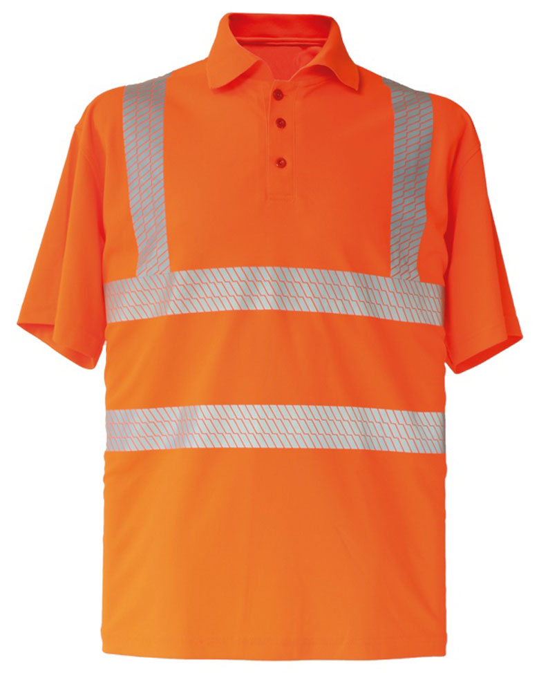 KX073-orange Hi-Viz Broken Reflective Polo Shirt EN ISO 20471 Korntex KXBRP