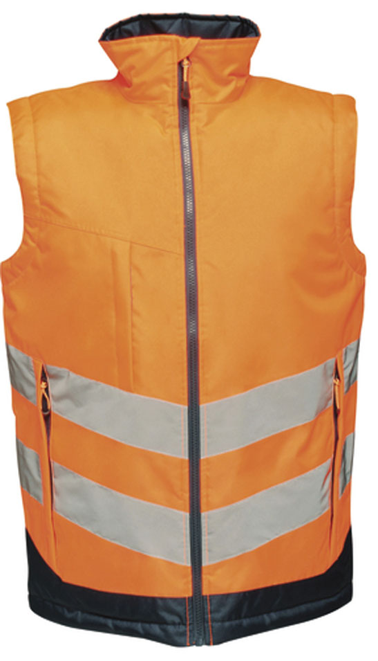 RG840-orange-navy Hi-Vis Pro Bodywarmer Regatta RG840