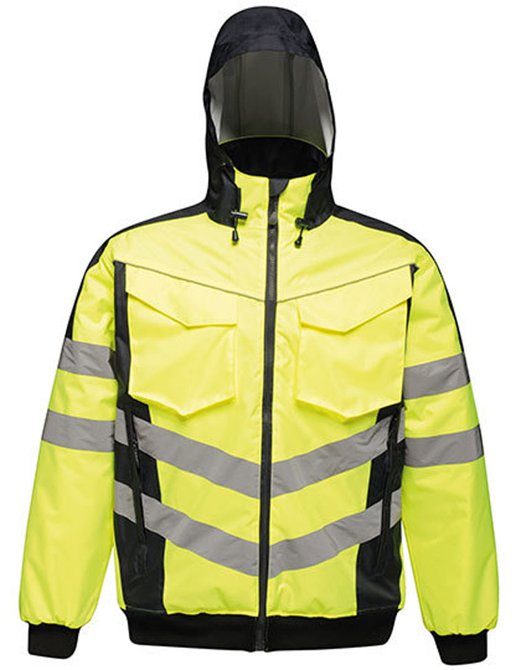 RG3140-yellow-navy Hi-Vis Pro Bomber JacketRegatta RG3140
